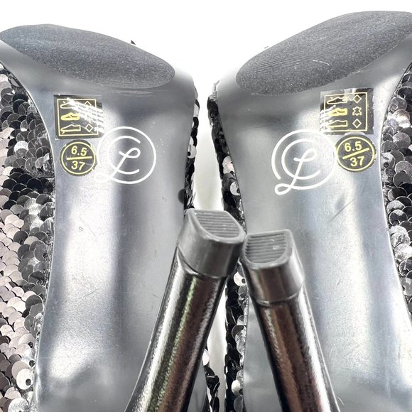 Chinese Laundry Size 6.5 Black Sequin Point Toe Stiletto Heel Dress Pumps Shoes - Picture 13 of 16